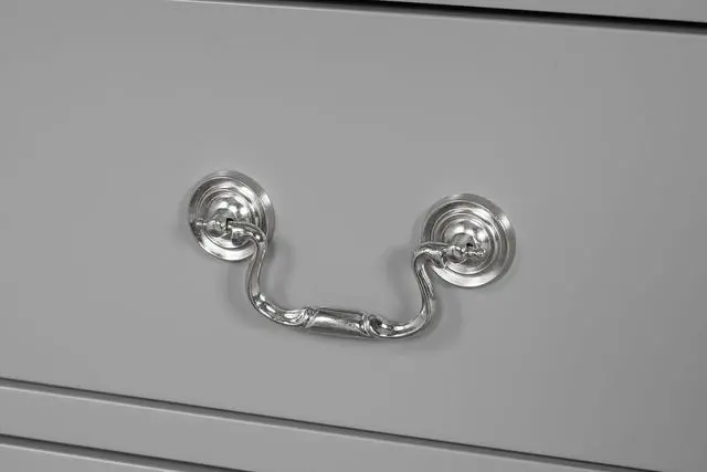 Alt view image 5 of 7 - Gray Finish Nightstand 1Pc Bracket Legs Dovetail Drawers Hanging Handles Transitional White Finish Bedroom Furniture