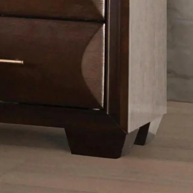 Alt view image 4 of 7 - Transitional Style Espresso Finish Nightstand 1Pc English Front And French Back Dovetail Drawers Bedroom Furniture