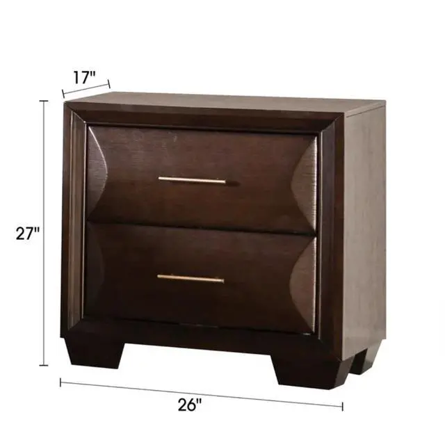 Alt view image 6 of 7 - Transitional Style Espresso Finish Nightstand 1Pc English Front And French Back Dovetail Drawers Bedroom Furniture