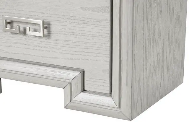 Alt view image 5 of 7 - Transitional Style 1Pc Nightstand Usb Port Metal Handle French And English Dovetail Drawers Rustic White Finish Bedroom Furniture