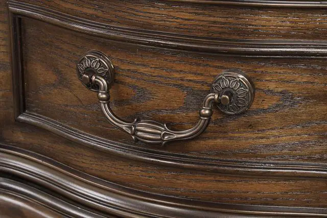 Alt view image 6 of 7 - Traditional Style 1Pc Nightstand Ball Bearing Glide Extended Corbels French And English Dovetail Drawers Usb Port Dark Brown Finish Bedroom Furniture