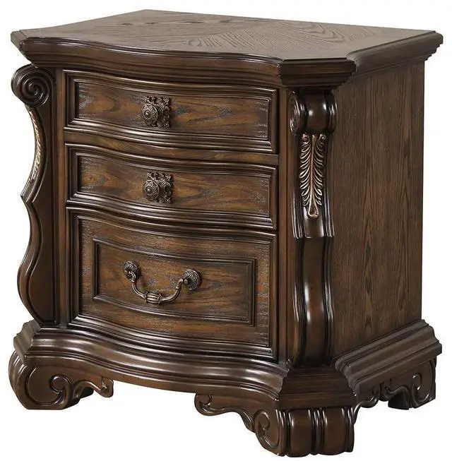 Alt view image 3 of 7 - Traditional Style 1Pc Nightstand Ball Bearing Glide Extended Corbels French And English Dovetail Drawers Usb Port Dark Brown Finish Bedroom Furniture