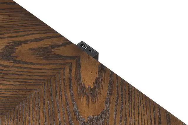 Alt view image 7 of 7 - Traditional Style 1Pc Nightstand Ball Bearing Glide Extended Corbels French And English Dovetail Drawers Usb Port Dark Brown Finish Bedroom Furniture