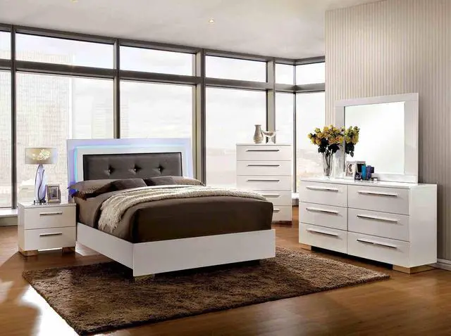 Alt view image 6 of 6 - Contemporary Style 1Pc Nightstand English Dovetail Drawers Lacquer Coating Chrome Handles And Legs Glossy White Finish Bedroom Furniture