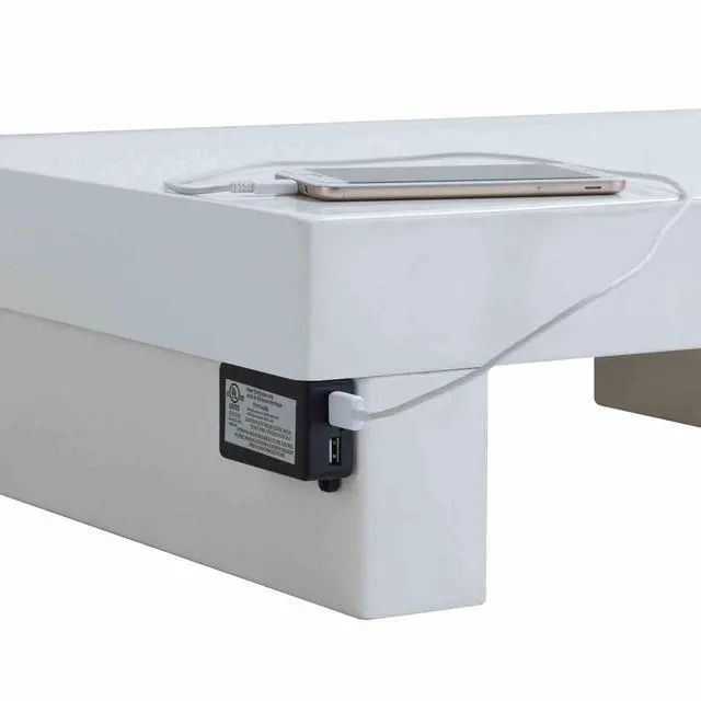 Alt view image 3 of 6 - Contemporary Style 1Pc Nightstand High Gloss Lacquer Coating White Finish Bedroom Furniture