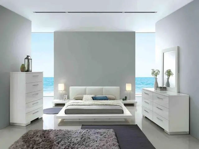 Alt view image 6 of 6 - Contemporary Style 1Pc Nightstand High Gloss Lacquer Coating White Finish Bedroom Furniture