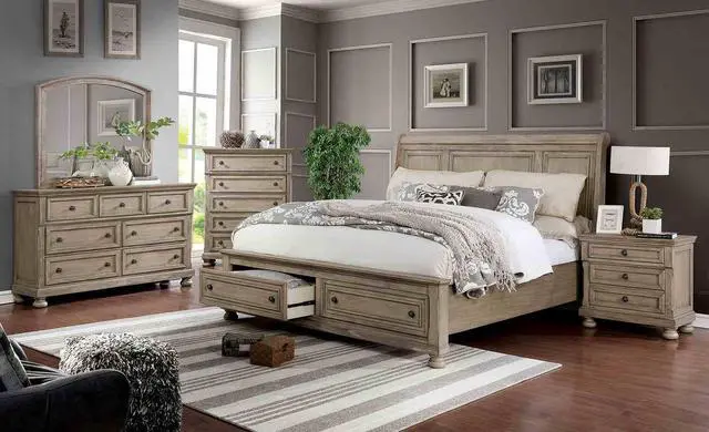 Alt view image 6 of 6 - Transitional Style 1Pc Nightstand Gray Finish Hidden Drawers Usb Port Bun Feet Gray Finish Bedroom Furniture