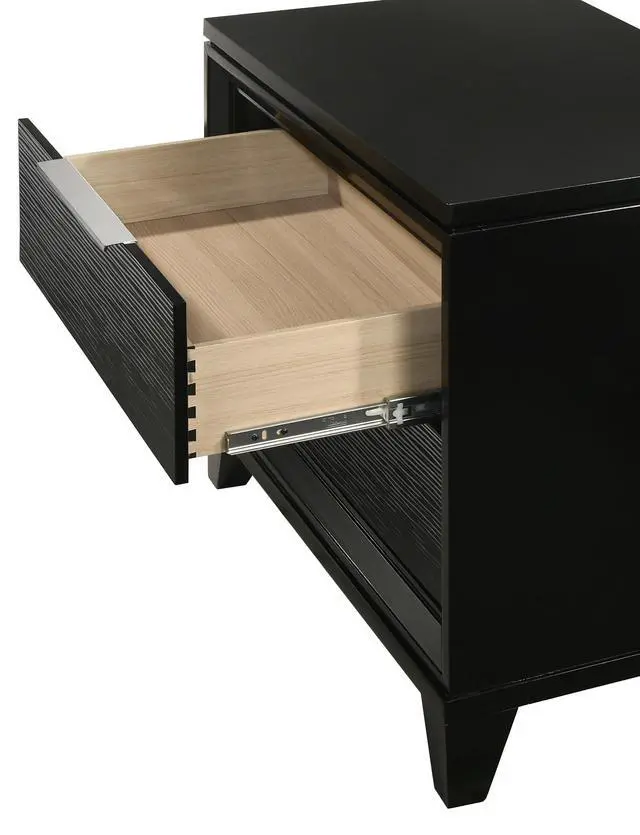 Alt view image 3 of 6 - 1Pc Contemporary Modern Transitional White Textured Finish 2-Drawer Storage Nightstand Wooden Bedroom Living Room Home Furniture