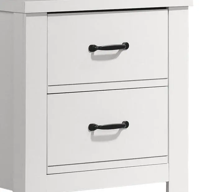 Alt view image 3 of 5 - Cosmo 21.5"W White 2-Drawer Nightstand Bedside Table