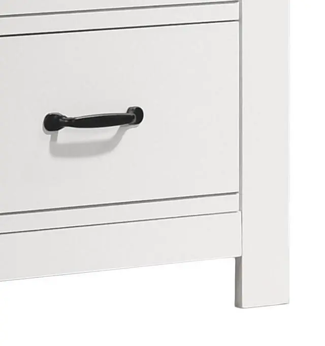 Alt view image 4 of 5 - Cosmo 21.5"W White 2-Drawer Nightstand Bedside Table