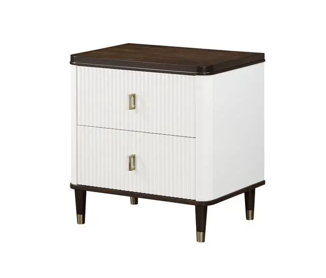 Alt view image 4 of 7 - Carena White & Brown Finish Nightstand W/Usb