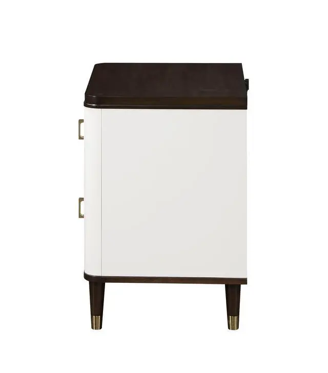 Alt view image 7 of 7 - Carena White & Brown Finish Nightstand W/Usb