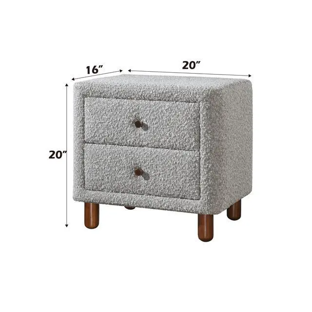 Alt view image 2 of 7 - Cleo Gray Boucle Nightstand