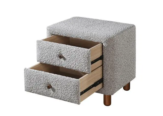 Alt view image 5 of 7 - Cleo Gray Boucle Nightstand