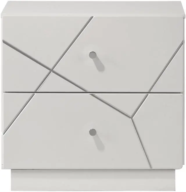 Main image of Esther White & Silver High Gloss Nightstand