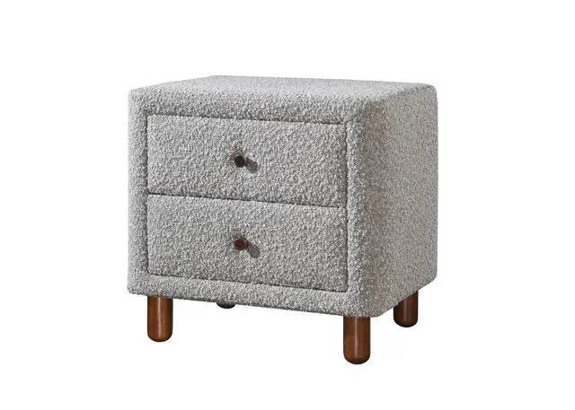 Alt view image 4 of 7 - Cleo Gray Boucle Nightstand