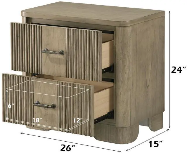 Alt view image 4 of 7 - Lakkari Antique Oak Nightstand
