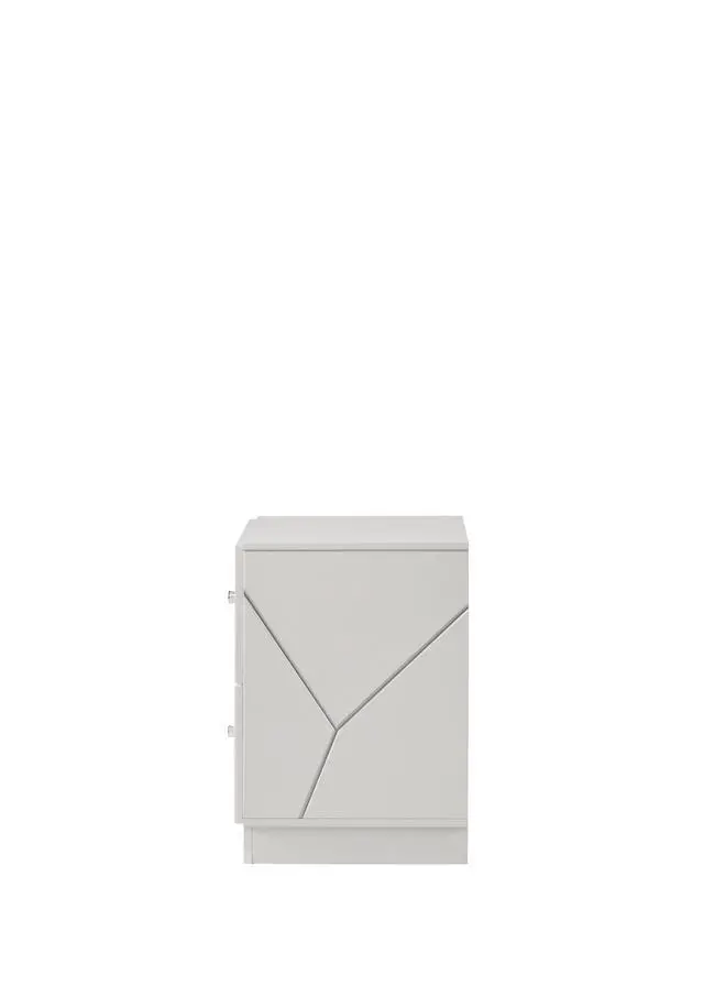 Alt view image 7 of 7 - Esther White & Silver High Gloss Nightstand