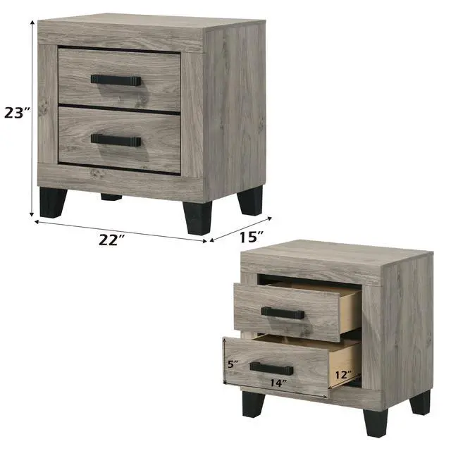 Alt view image 4 of 7 - Mari Light Gray Finish Nightstand