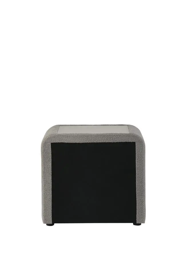 Alt view image 7 of 7 - Shelyn Gray Teddy Sherpa & Chrome Nightstand