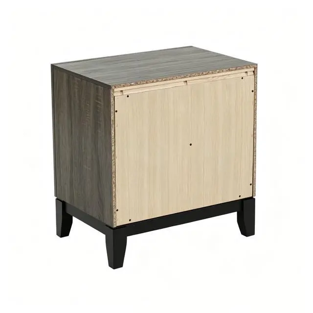 Alt view image 5 of 5 - 2 Drawer Nightstand Modern Bedside Table With Storage, Wood Grain Finish, Solid Wood Frame, Bedroom End Table, 24" Wide
