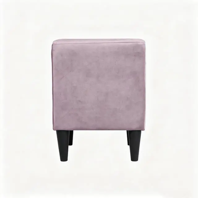 Alt view image 3 of 5 - Modern Light Pink Velvet Nightstand With 2 Drawers, Upholstered Bedside Table, Stylish Accent End Table For Bedroom, 20" Wide
