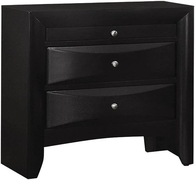 Alt view image 2 of 5 - Vollenhove Black 2-Drawer Nightstand With Pull-Out Tray