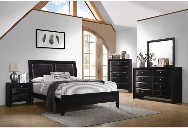 Alt view image 5 of 5 - Vollenhove Black 2-Drawer Nightstand With Pull-Out Tray