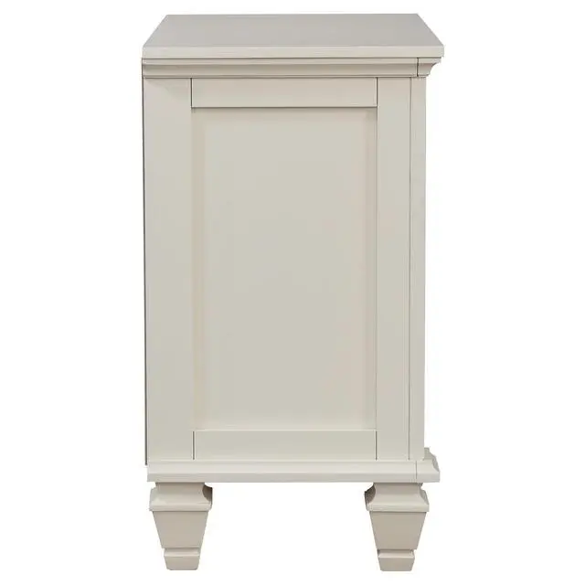 Alt view image 5 of 7 - Cream White 3-Drawer Nightstand With Pull Out Tray