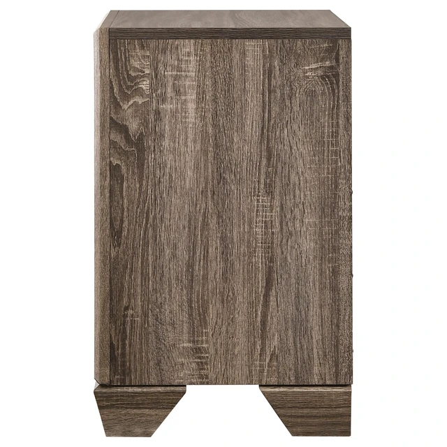 Alt view image 5 of 7 - Tomasina Washed Taupe 2-Drawer Rectangular Nightstand
