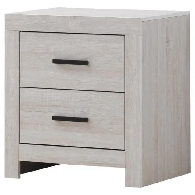 Alt view image 3 of 7 - Brantford Coastal White 2-Drawer Nightstand