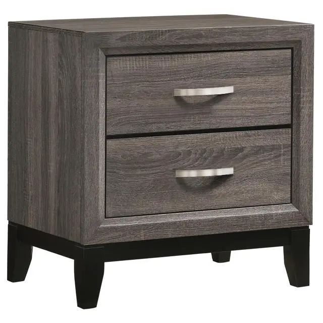 Alt view image 2 of 7 - Stephan Grey Oak 2-Drawer Nightstand