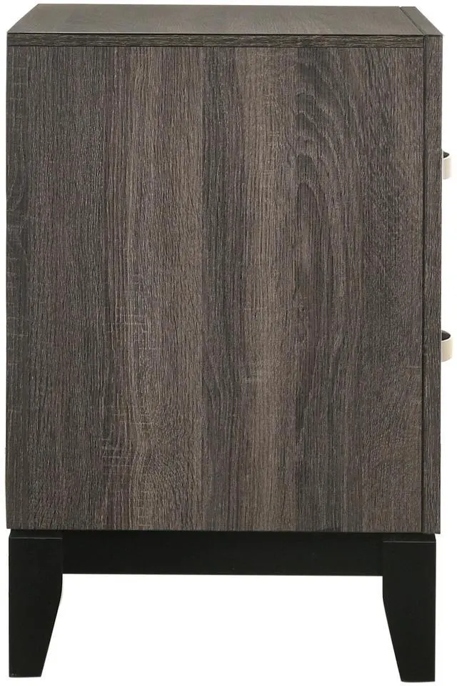 Alt view image 4 of 7 - Stephan Grey Oak 2-Drawer Nightstand