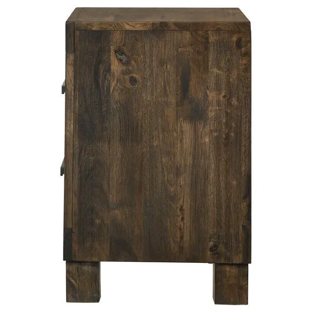 Alt view image 6 of 7 - Rustic Golden Brown 2-Drawer Nightstand
