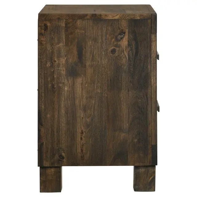 Alt view image 5 of 7 - Rustic Golden Brown 2-Drawer Nightstand