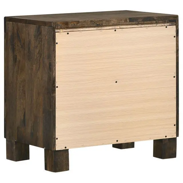 Alt view image 7 of 7 - Rustic Golden Brown 2-Drawer Nightstand