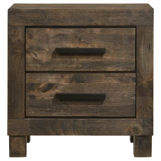 Alt view image 4 of 7 - Rustic Golden Brown 2-Drawer Nightstand