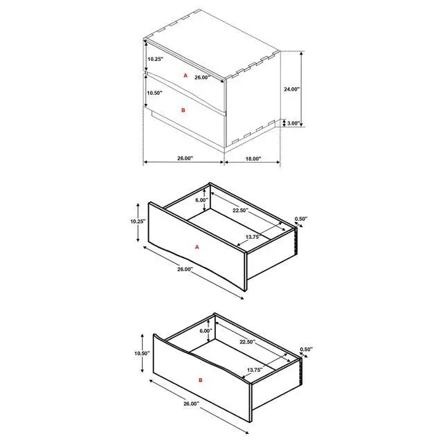 Alt view image 4 of 5 - Smokey Walnut And Coffee Bean 2-Drawer Nightstand