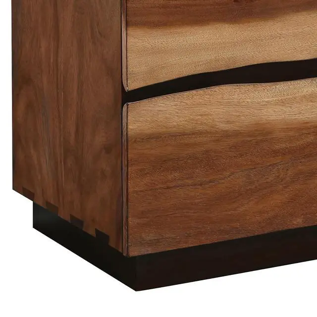 Alt view image 3 of 5 - Smokey Walnut And Coffee Bean 2-Drawer Nightstand