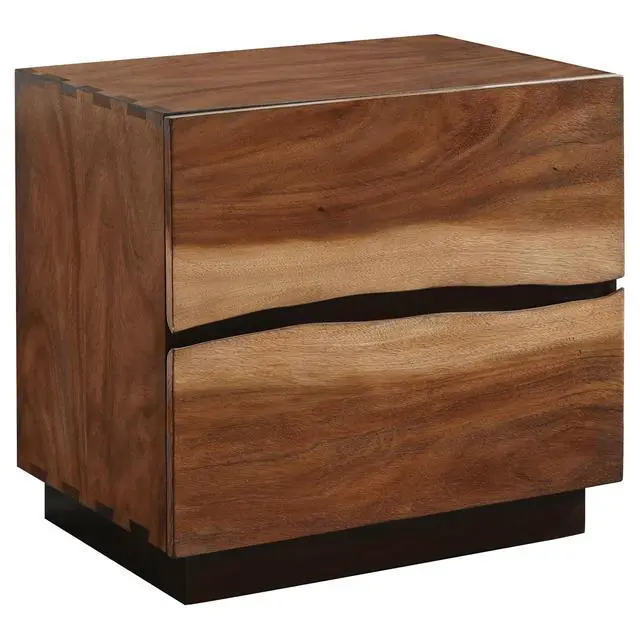 Alt view image 2 of 5 - Smokey Walnut And Coffee Bean 2-Drawer Nightstand