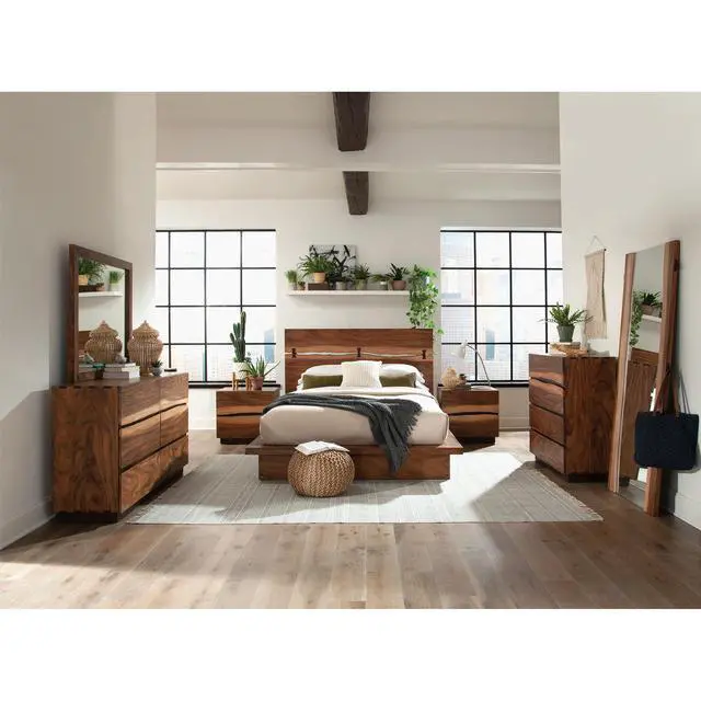 Alt view image 5 of 5 - Smokey Walnut And Coffee Bean 2-Drawer Nightstand