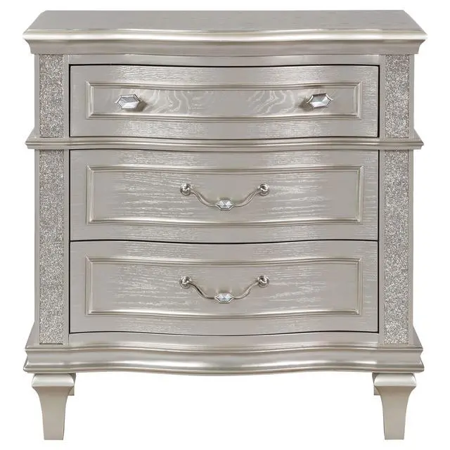 Alt view image 4 of 7 - Evangeline Silver Oak 3-Drawer Nightstand