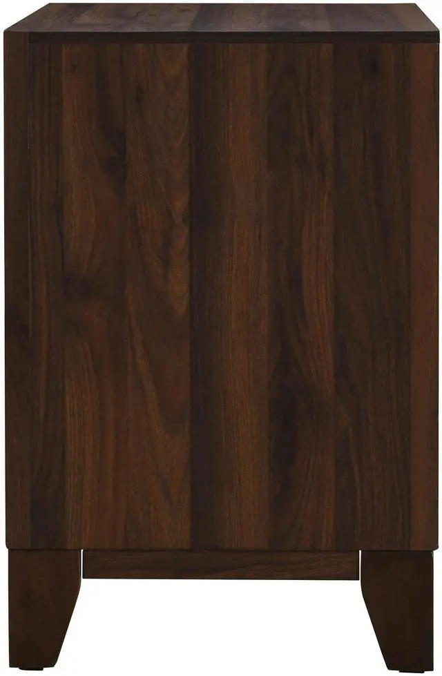 Alt view image 6 of 7 - Anza Walnut 2-Drawer Nightstand Bedside Table