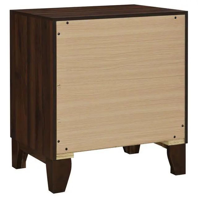 Alt view image 7 of 7 - Anza Walnut 2-Drawer Nightstand Bedside Table