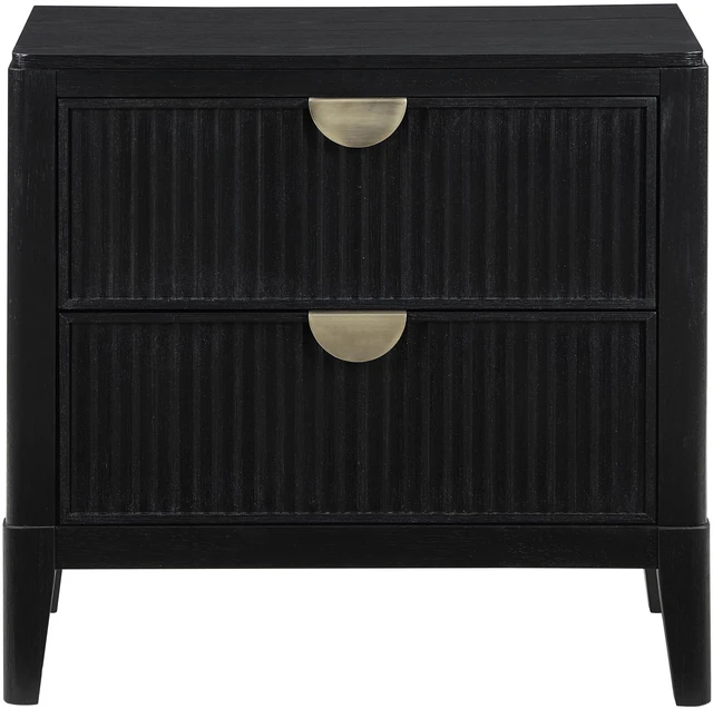 Alt view image 4 of 7 - Mason Black 2-Drawer Nightstand