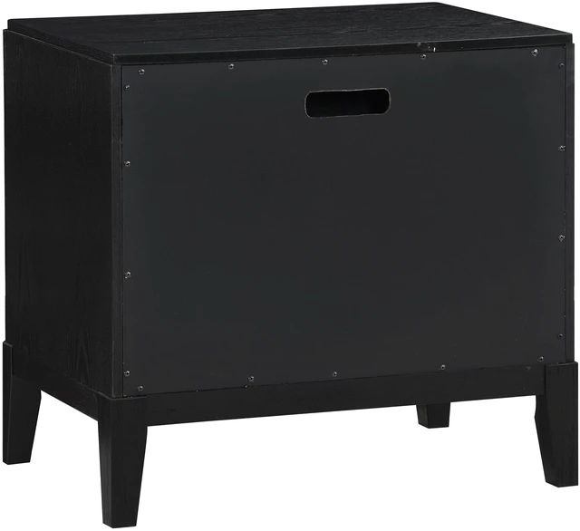 Alt view image 7 of 7 - Mason Black 2-Drawer Nightstand