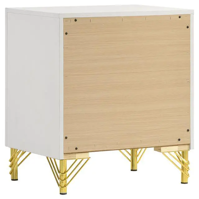 Alt view image 7 of 7 - Chesney White 2-Drawer Nightstand Bedside Table