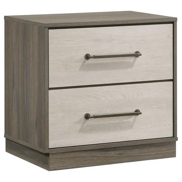 Alt view image 2 of 7 - Edmondson Grey Oak 2-Drawer Nightstand