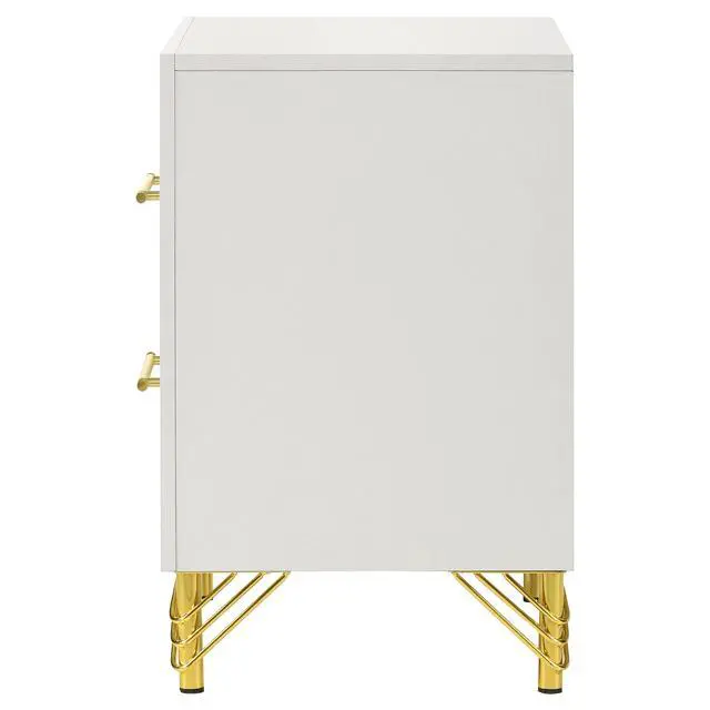 Alt view image 6 of 7 - Chesney White 2-Drawer Nightstand Bedside Table