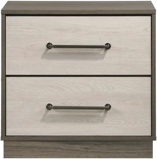 Alt view image 4 of 7 - Edmondson Grey Oak 2-Drawer Nightstand